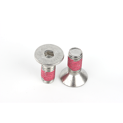 工業(yè)熊304不銹鋼鎖緊膠P80粉紅內六角沉頭螺釘DIN7991